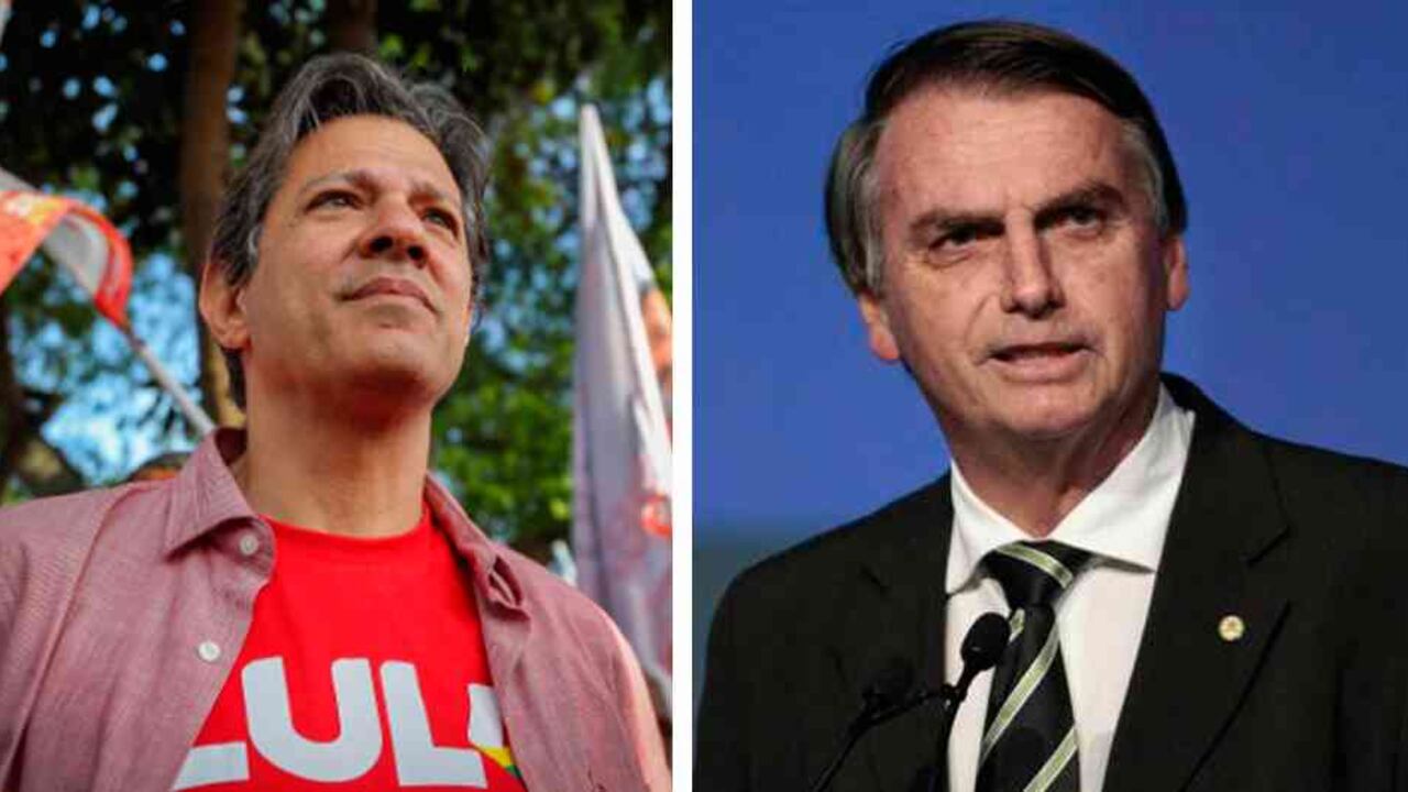Fernando Haddad, el candidato de Lula da Silva, y el ultraderechistaJair Bolsonaro.