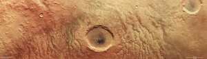 Agencia espacial europea revela fotografías del “ojo de Marte” de 30 kilómetros de ancho