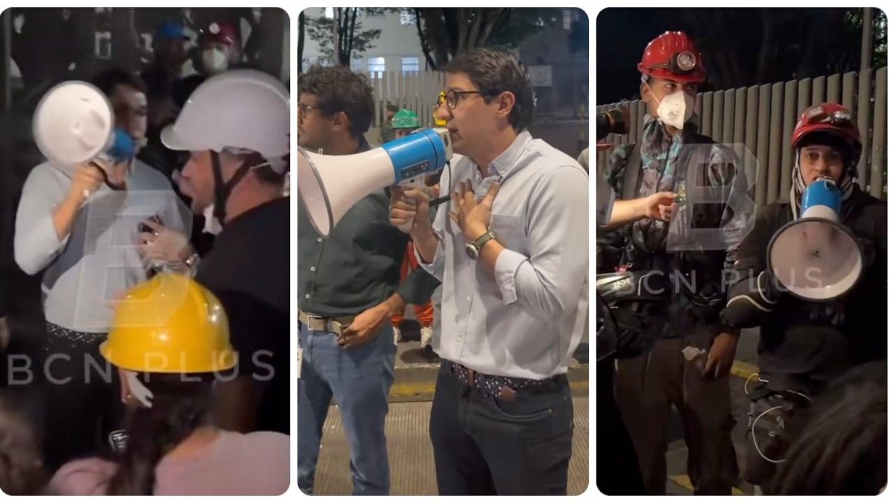 El congresista usó un megáfono en plenas labores de rescate.