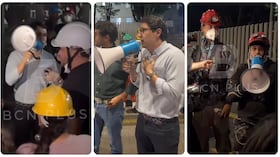 El congresista usó un megáfono en plenas labores de rescate