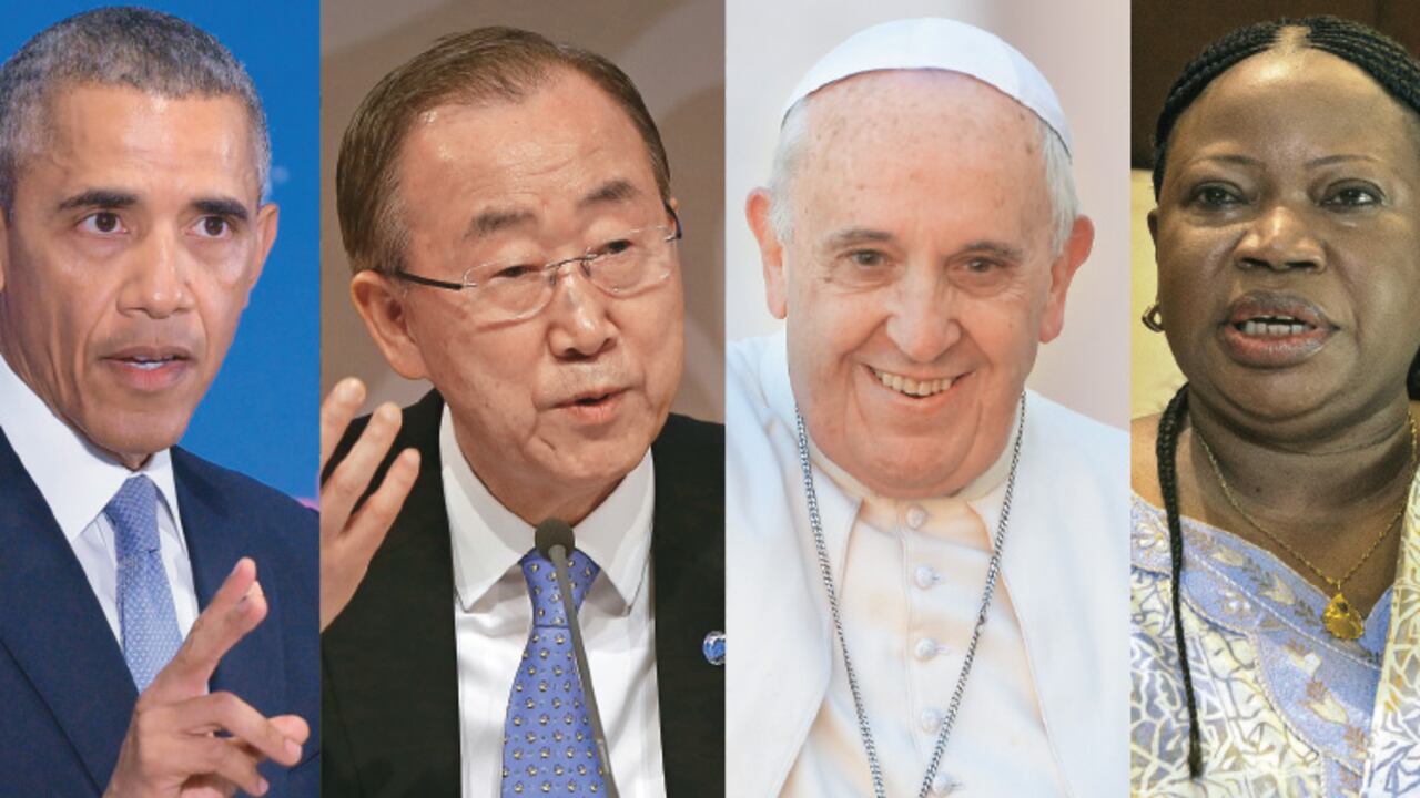 Barack Obama, Ban Ki-Moon, el papa Francisco y Fatou Bensouda, entre otros, encabezan el apoyo de la comunidad internacional al acuerdo con las Farc.