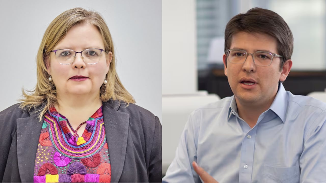 Directora del ICBD, Astrid Cáceres, y Miguel Uribe Turbay.