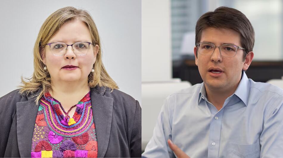 Directora del ICBD, Astrid Cáceres, y Miguel Uribe Turbay.