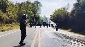 Intervención de la Policía Nacional en la vía Panamericana.