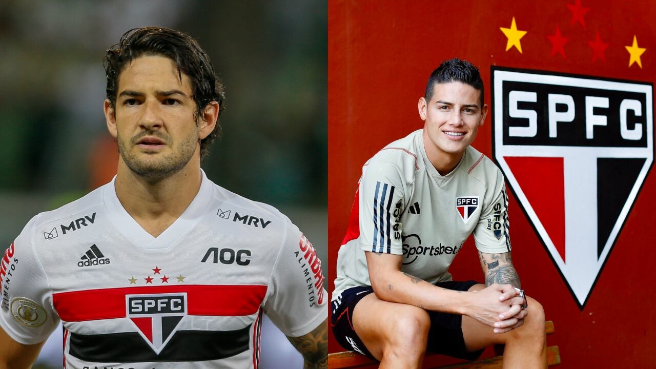 Alexandre Pato y James Rodríguez en Sao Paulo