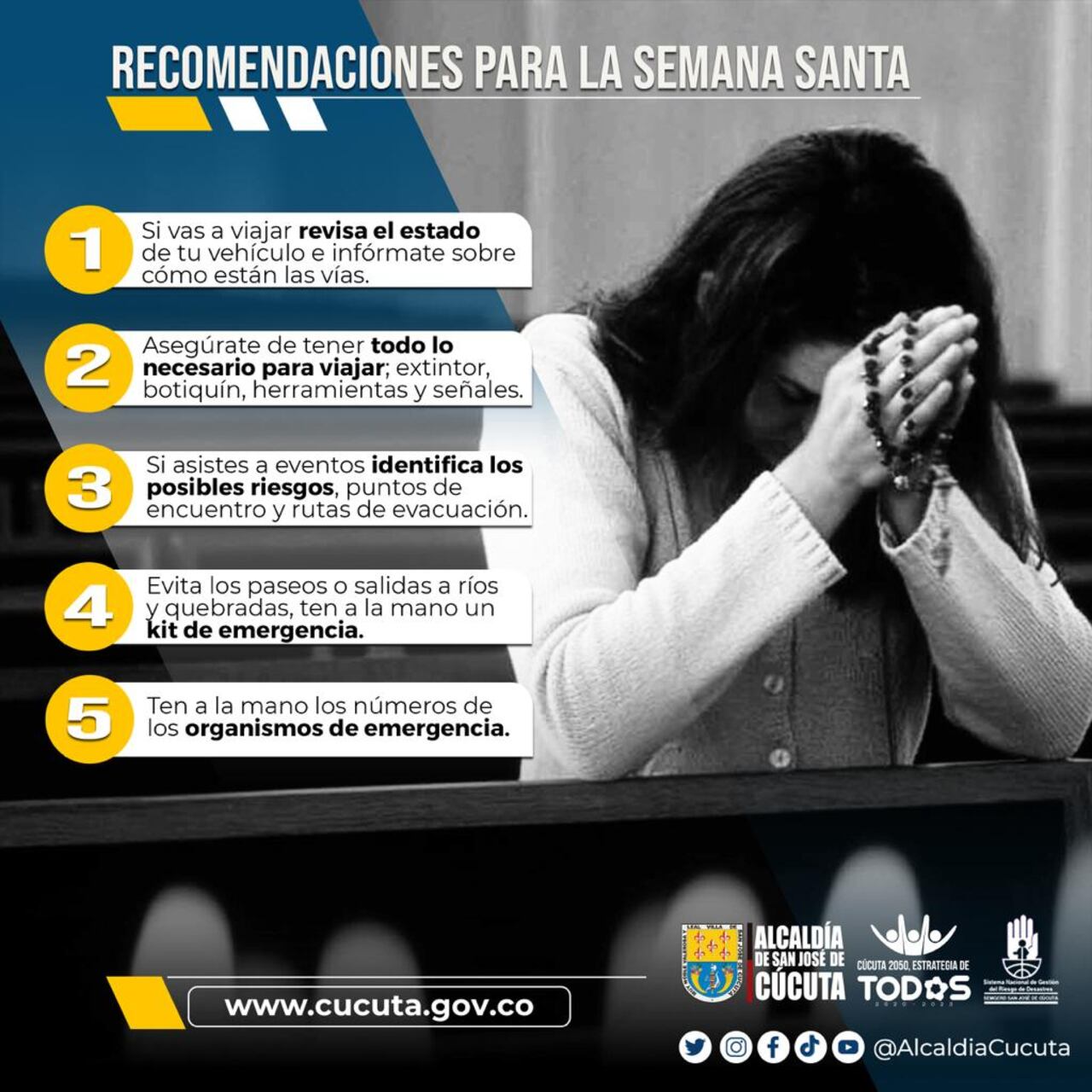 Estas son las recomendaciones en Cúcuta durante la Semana Santa