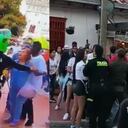 Fuerte asonada contra la Policía en Guatapé, Antioquia.