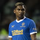 EDINBURGH, SCOTLAND - DECEMBER 01: Alfredo Morelos in action for Rangers during a Cinch Premiership match between Hibernian and Rangers at Easter Road, on December 01, 2021, in Edinburgh, Scotland. (Photo by Craig Foy/SNS Group via Getty Images)