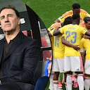 Al entrenador de la Selección Colombia, Néstor Lorenzo (izq.) se le lesionó un delantero previo a la fecha Fifa de noviembre.