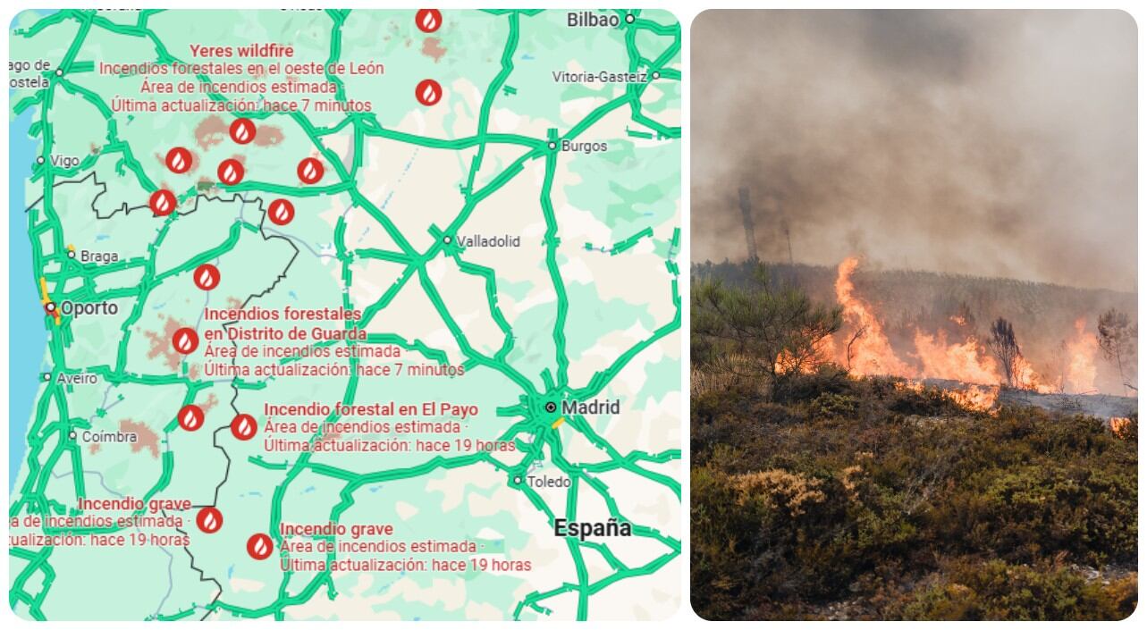 Mapa de incendios en España