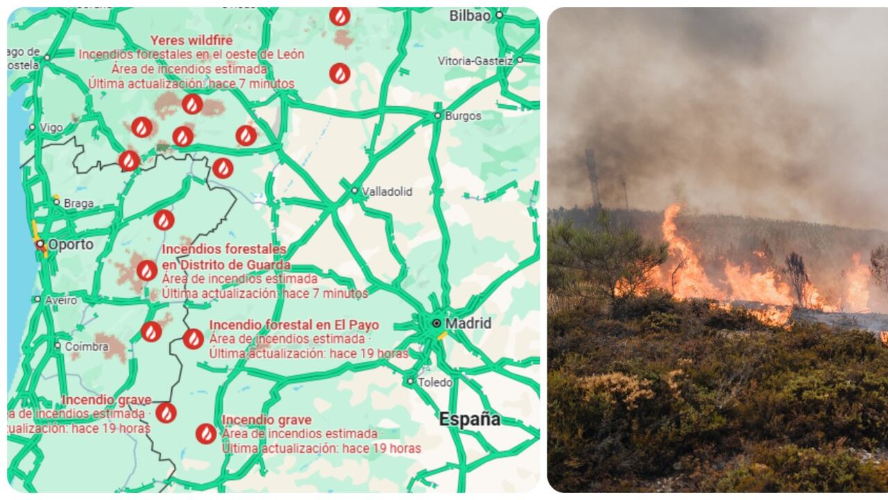 Mapa de incendios en España