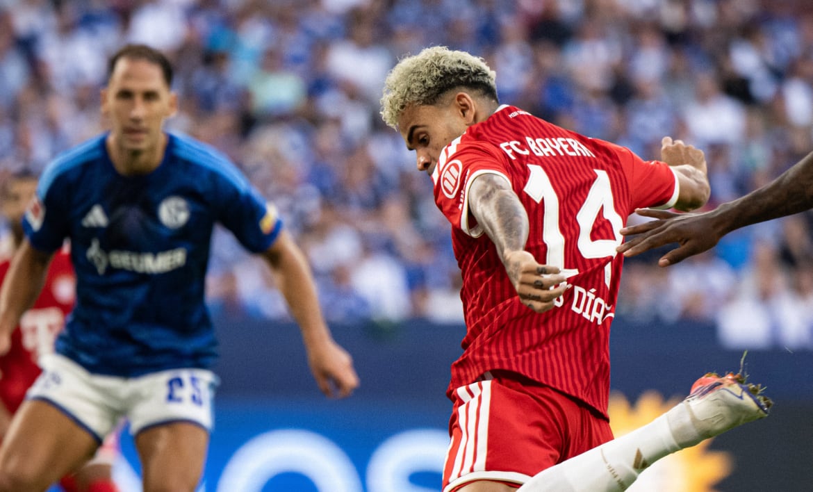 Luis Díaz (14) en un partido con el Bayern Múnich.