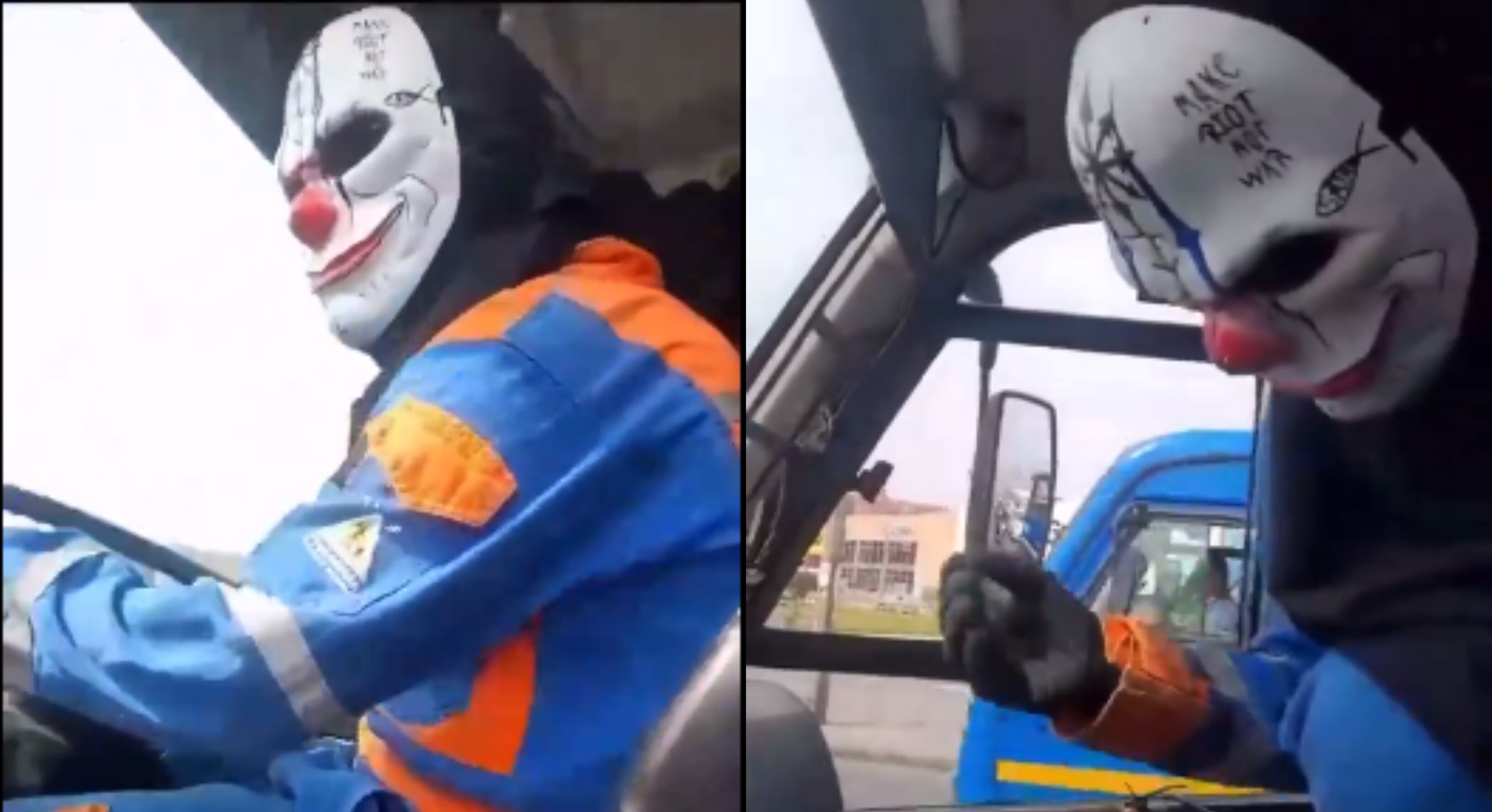 El enmascarado apenas pudo maniobrar el bus unos metros antes de estrellarse.