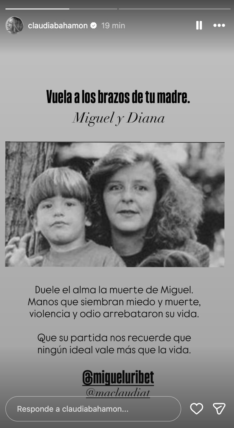 Claudia Bahamón reaccionó a la muerte de Miguel Uribe Turbay.