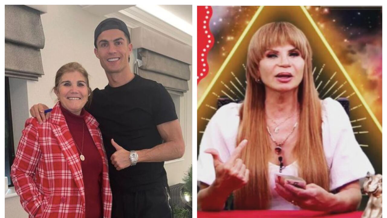 Cristiano Ronaldo junto a su madre, Dolores Aveiro, y Mhoni Vidente.