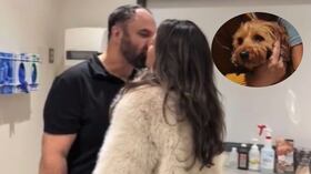 La parea logró crear un recuerdo inolvidable con su perrita