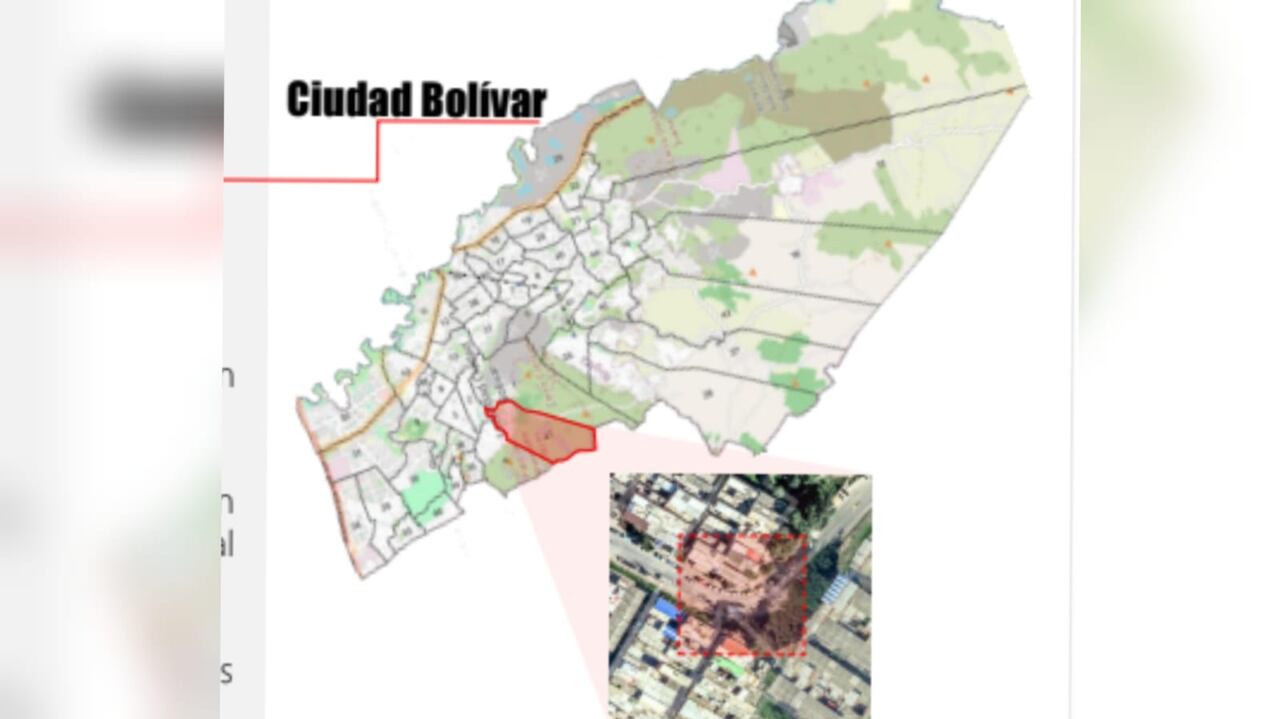 Zona donde ocurrió el triple homicidio, donde murieron dos menores de edad en Bogotá.