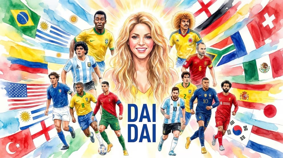 Shakira exalta al 'Pibe' Valderrama en el himno del Mundial 2026