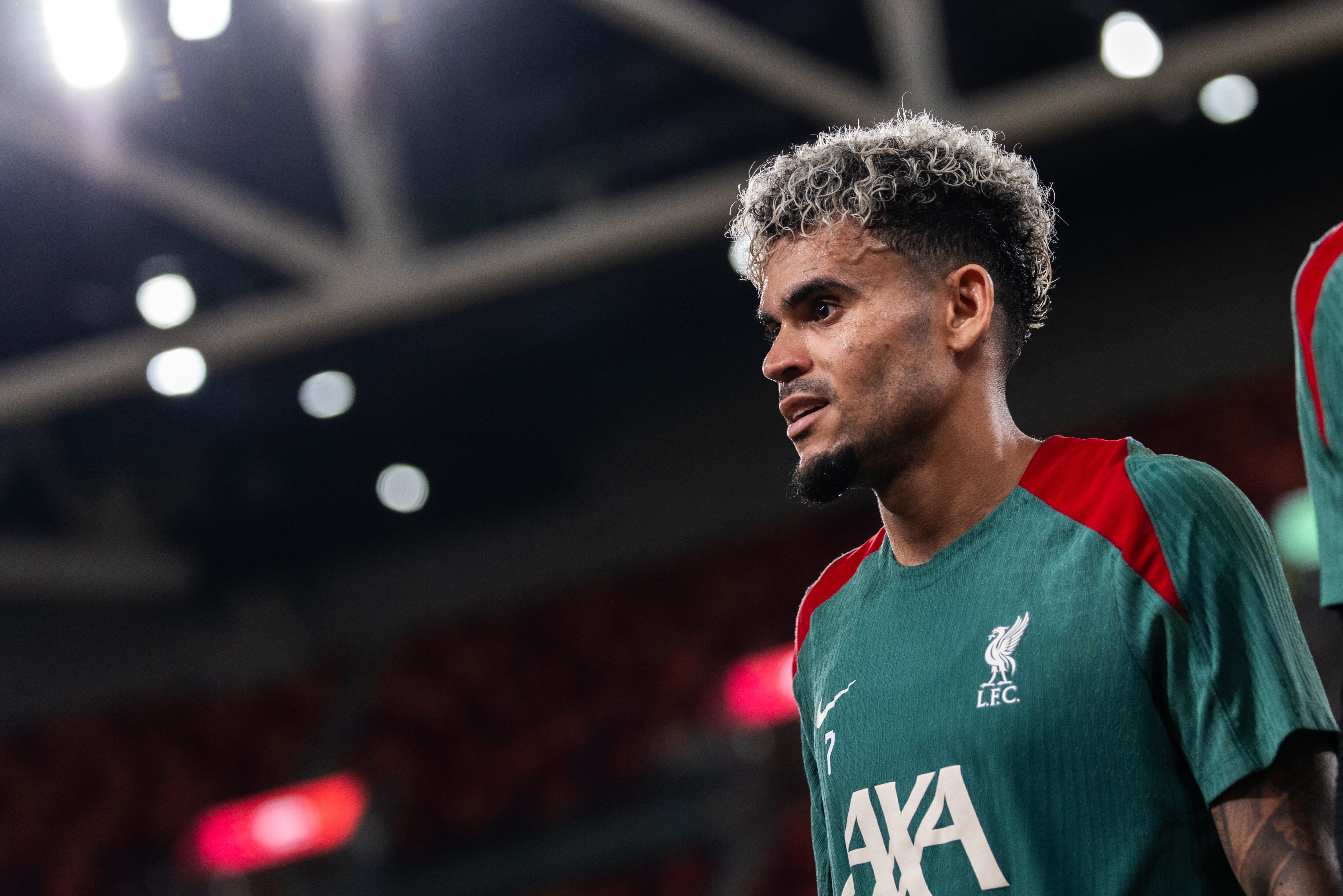 HONG KONG, CHINA - JULY 24: (THE SUN OUT, THE SUN ON SUNDAY OUT) Luis Díaz of Liverpool during a pre-season training session at Kai Tak Stadium on July 24, 2025 in Hong Kong, China. (Photo by Nikki Dyer - LFC/Liverpool FC via Getty Images)