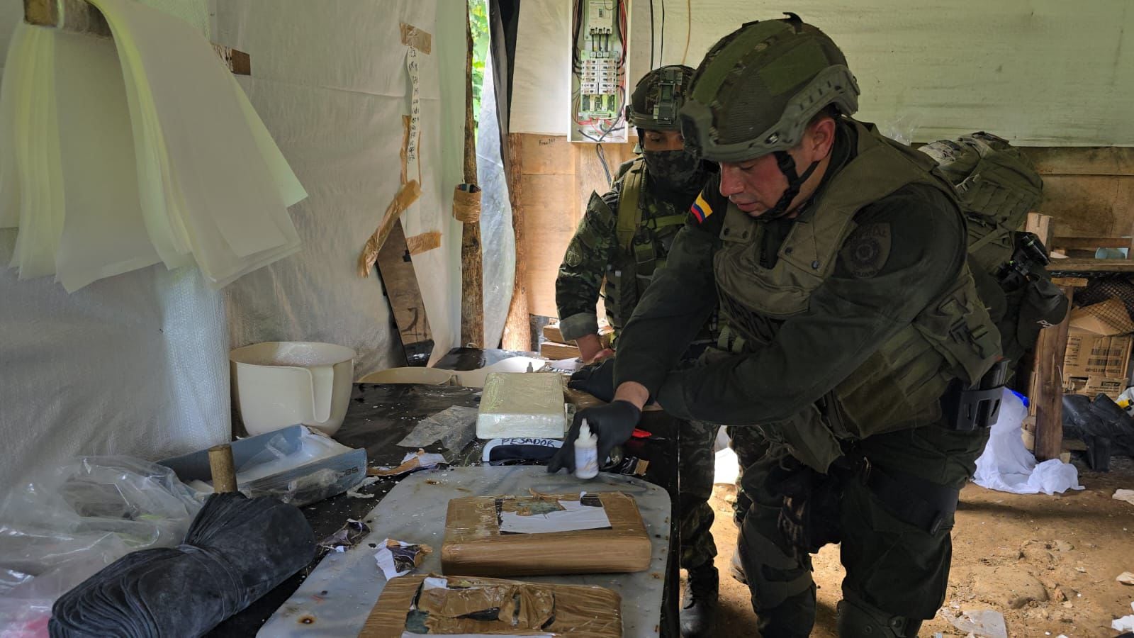 Operativo de la Policía contra el narcotráfico en Nariño.