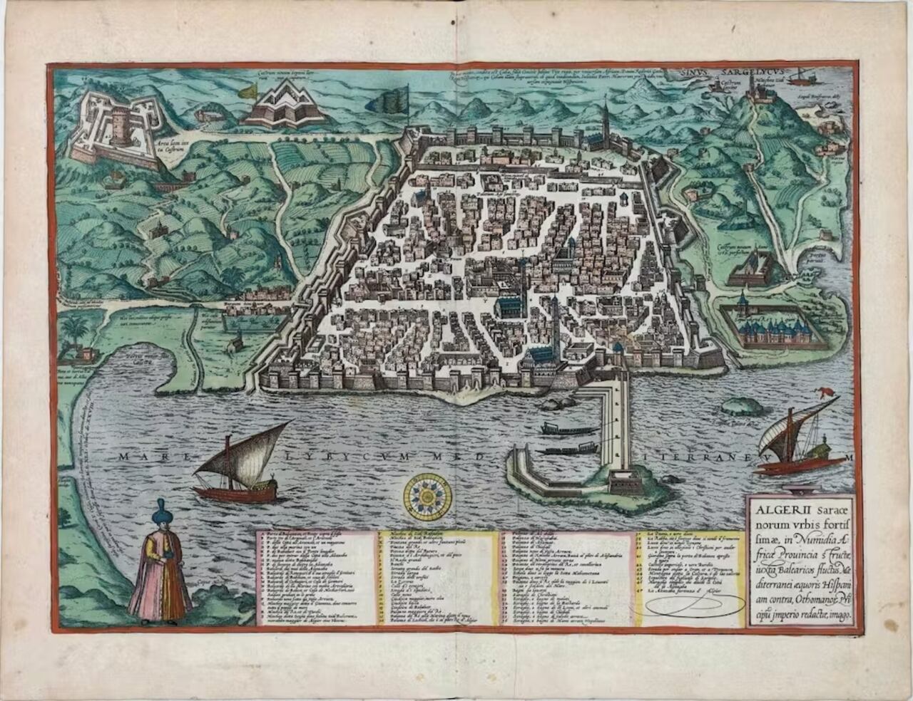 Grabado de Argel realizado por Georg Braun en 1576. Biblioteca Digital Hispánica, CC BY