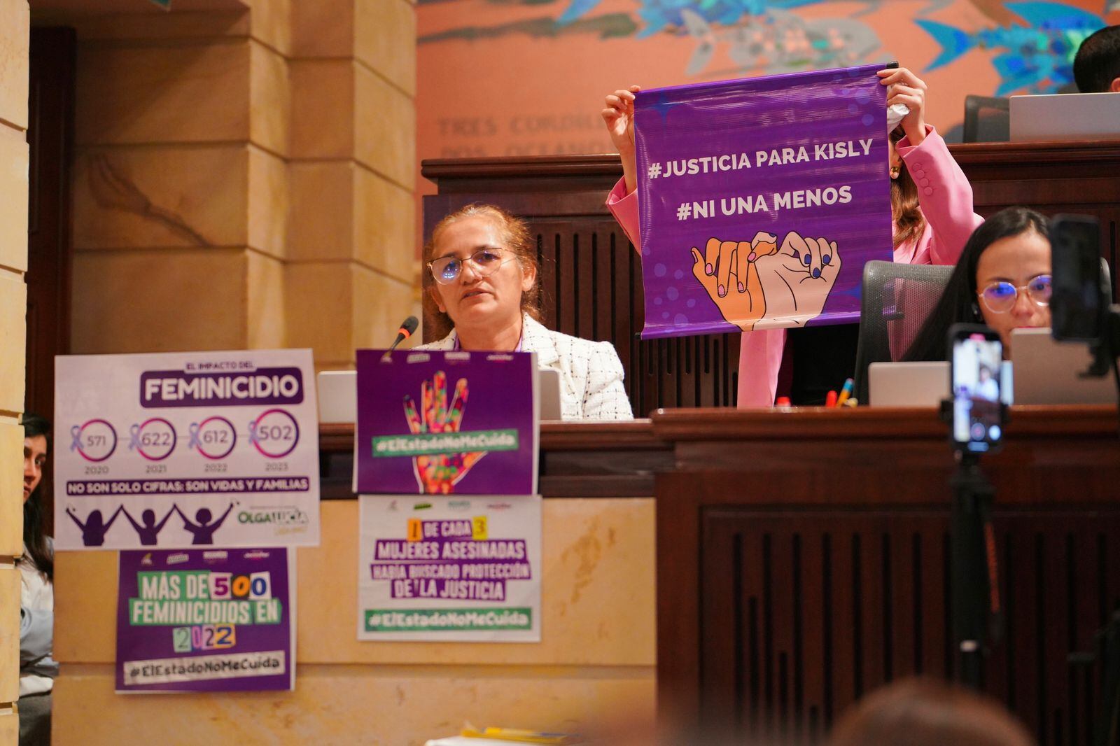 El debate fue citado por la representante a la Cámara Catherine Juvinao quien agradeció a los funcionarios del Gobierno Petro por asistir a la citación. Sin embargo, el lunar fue el Pacto Histórico porque de 12 mujeres que hacen parte de la Cámara de Representantes solo tres se quedaron al debate y participaron del mismo.