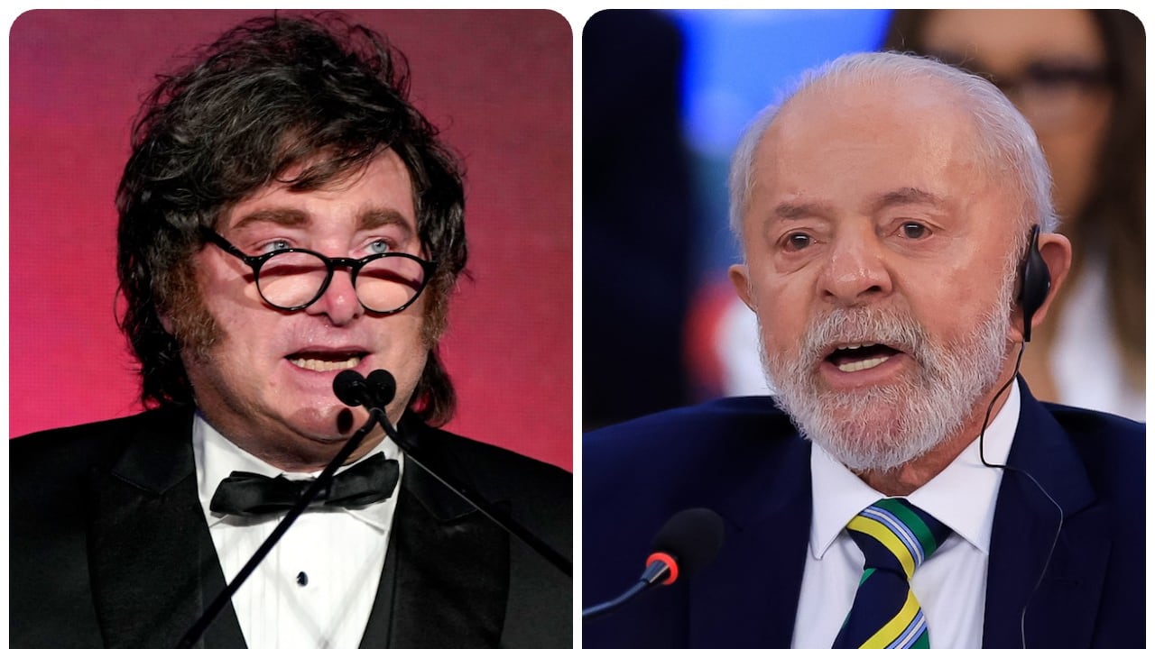 Javier Milei y Luiz Inácio Lula da Silva.