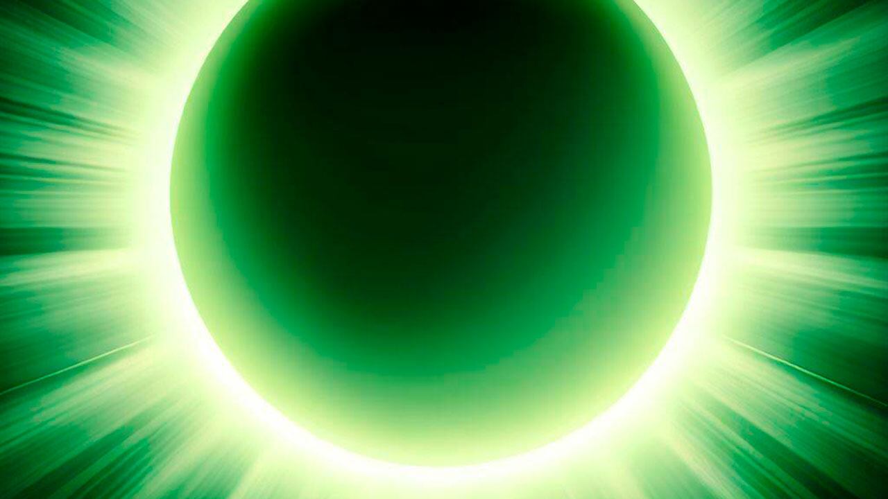 Ilustración de un Sol de color verde.