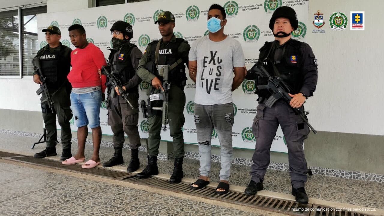 En cumplimiento de una orden judicial fueron capturados Cristian David Payán Vega y Joffer Fabián Hurtado Cundumí, en Guapi (Cauca) y El Charco (Nariño), respectivamente.