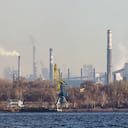 Vista de la ciudad industrial de Zaporozhye, en Ucrania