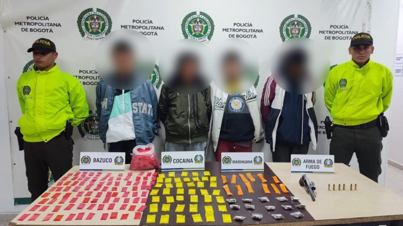 Estos son cuatro de los cinco capturados y que harían parte de la banda delincuencial 'Los Maracuchos'.