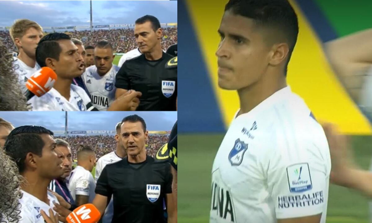 David Macalister Silva, Daniel Cataño. Foto: Captura de pantalla Twitter Win Sports TV (@WinSportsTV//Captura de pantalla transmisión Win Sports.