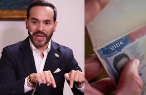 Abelardo De La Espriella y una imagen referencia de una Visa.