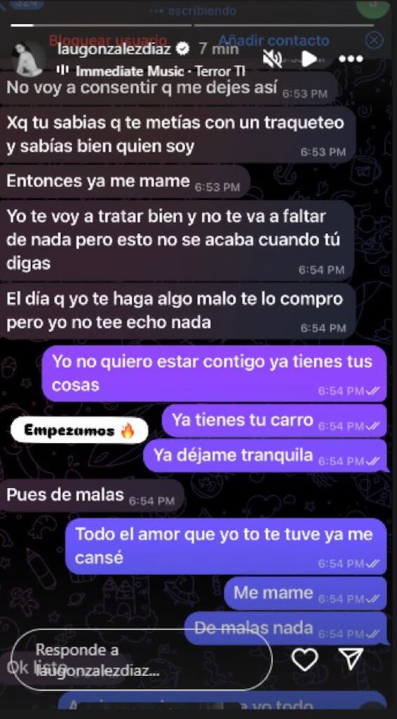 Laura González expuso amenazas de su expareja.