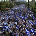 Una protesta contra la violencia policial y el gobierno de Daniel Ortega en Managua, el 23 de abril de 2018 (Jorge Cabrera/Reuters)