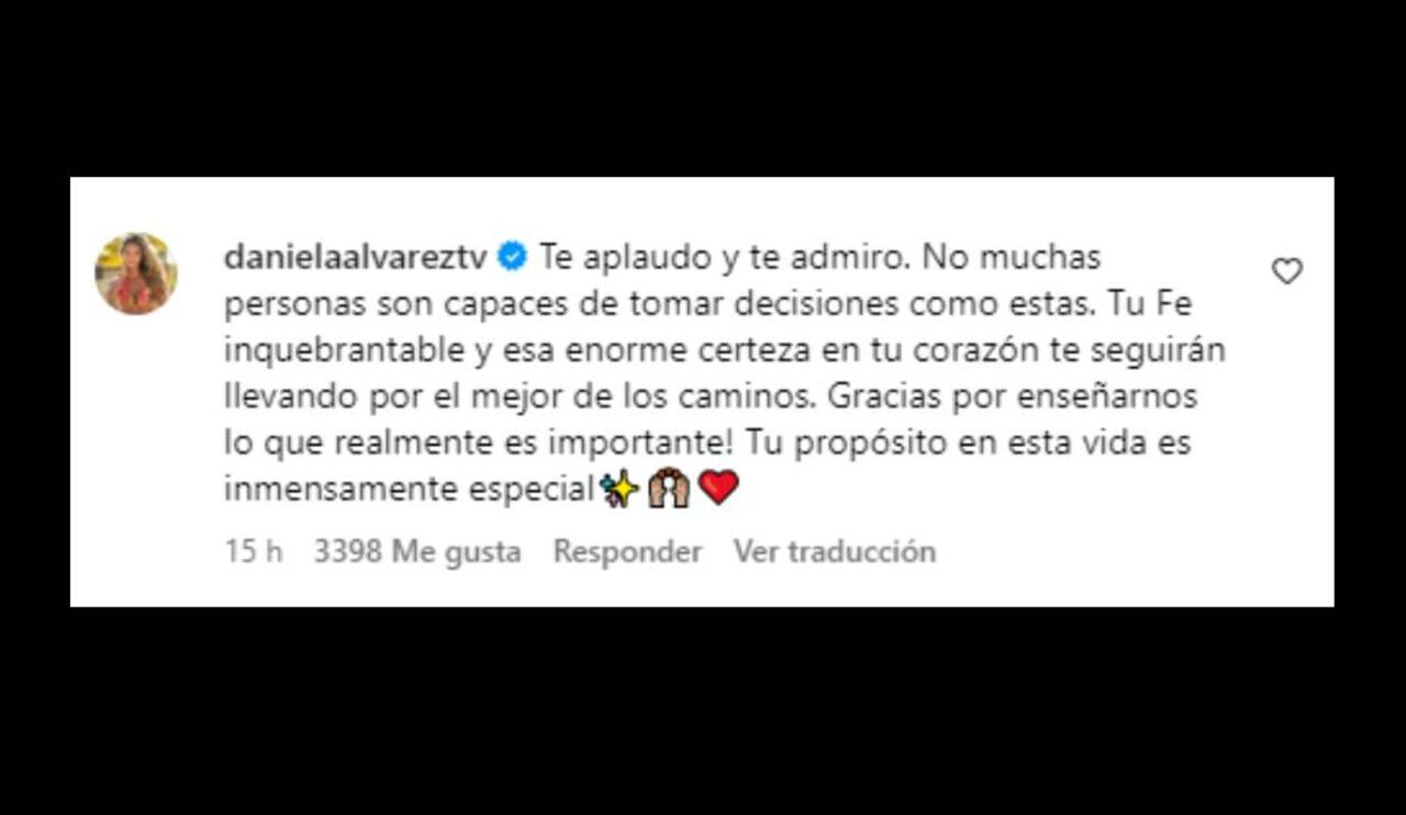 Daniella Álvarez dejó palabras a Daniel Arenas.