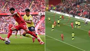 Luis Díaz asistió a Darwin Núñez en Premier League