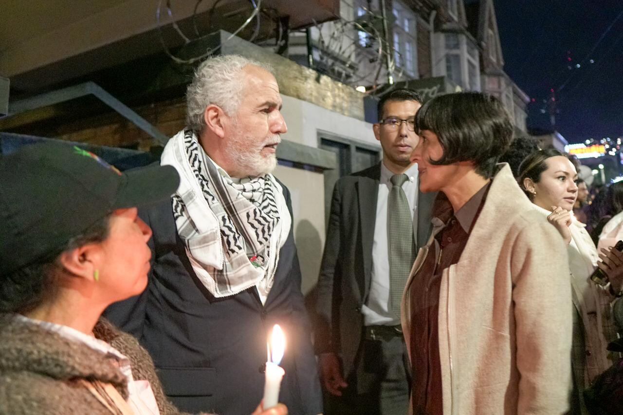 Susana Muhamad apoyando las manifestaciones del pueblo palestino en Colombia.