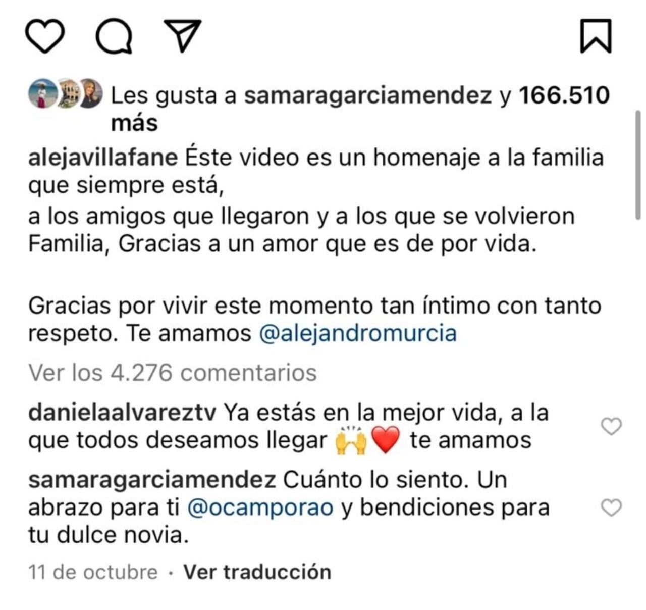 El comentario de Daniella Álvarez tras la muerte de Alejandra Villafañe.