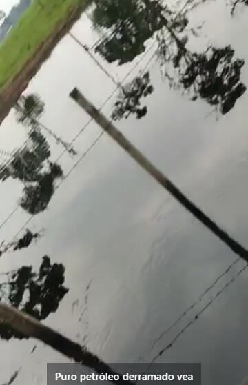 Derrame de petróleo en la zona.