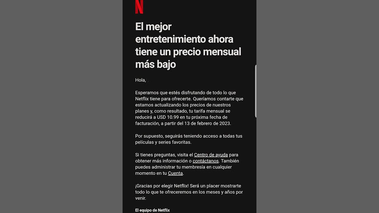 Netflix anunció una reducción de precios en la suscripción.