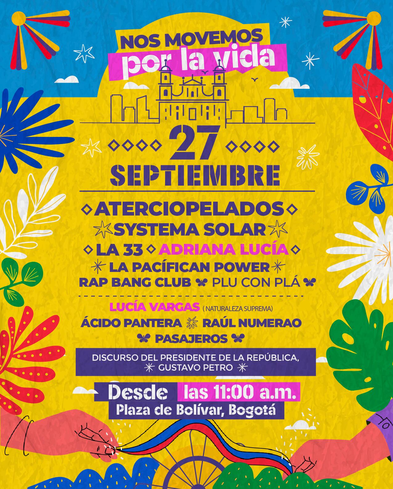 Cartel del concierto publicado por la página de Presidencia.