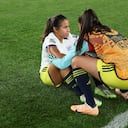 Leicy Santos reacciona a la eliminación del Mundial Femenino.