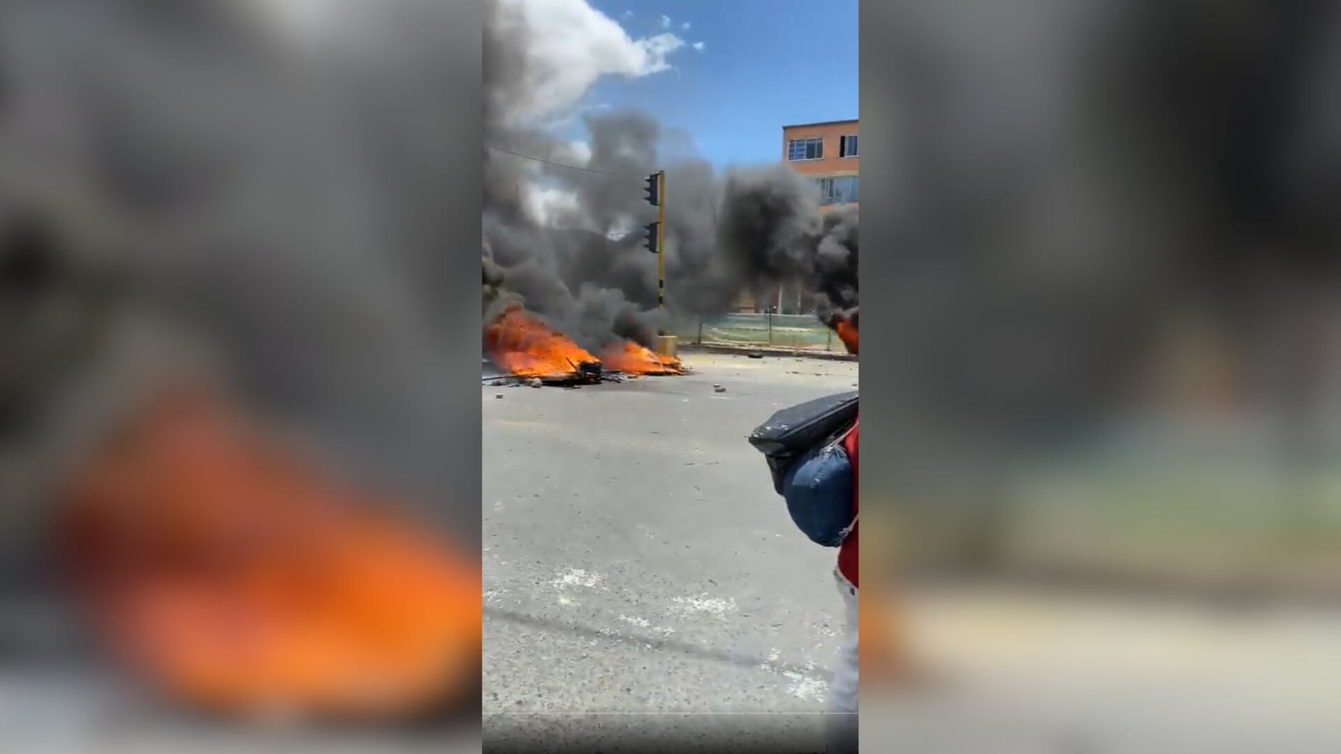 Imágenes del bloqueo.