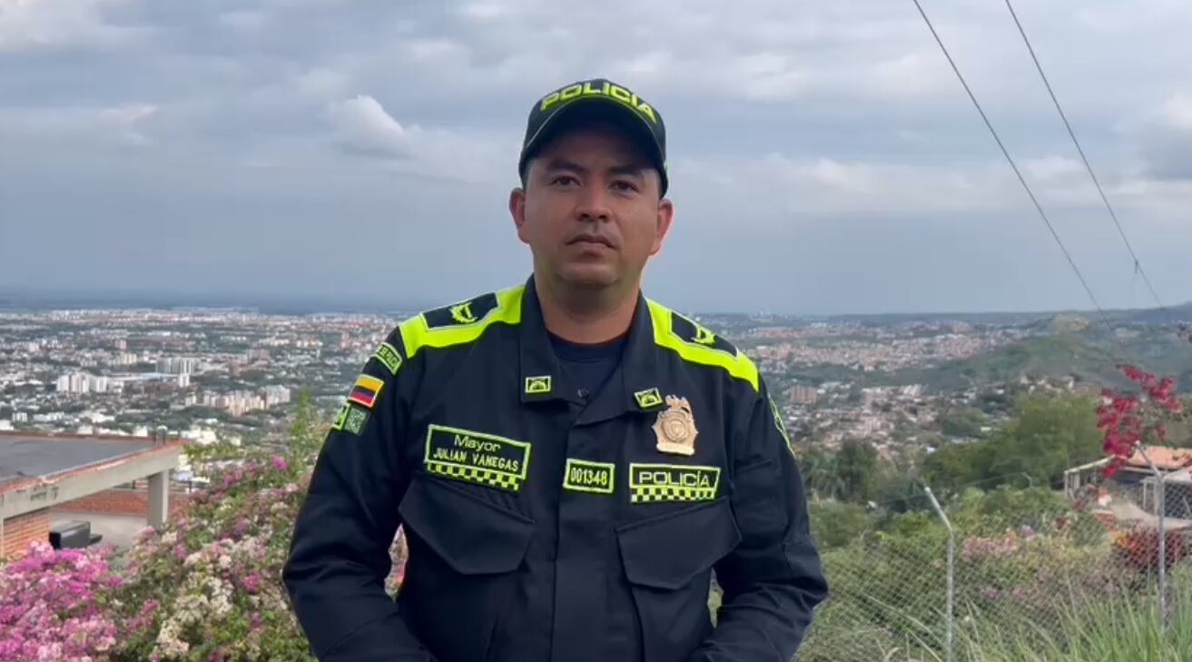 Mayor Julián Vanegas Fernández, comandante de la Estación de Policía El Lido.