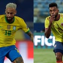 Neymar (Brasil) y Miguel Ángel Borja (Colombia) - Copa América.