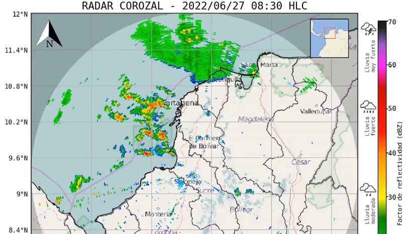 Imagen tomada del pronóstico del Ideam