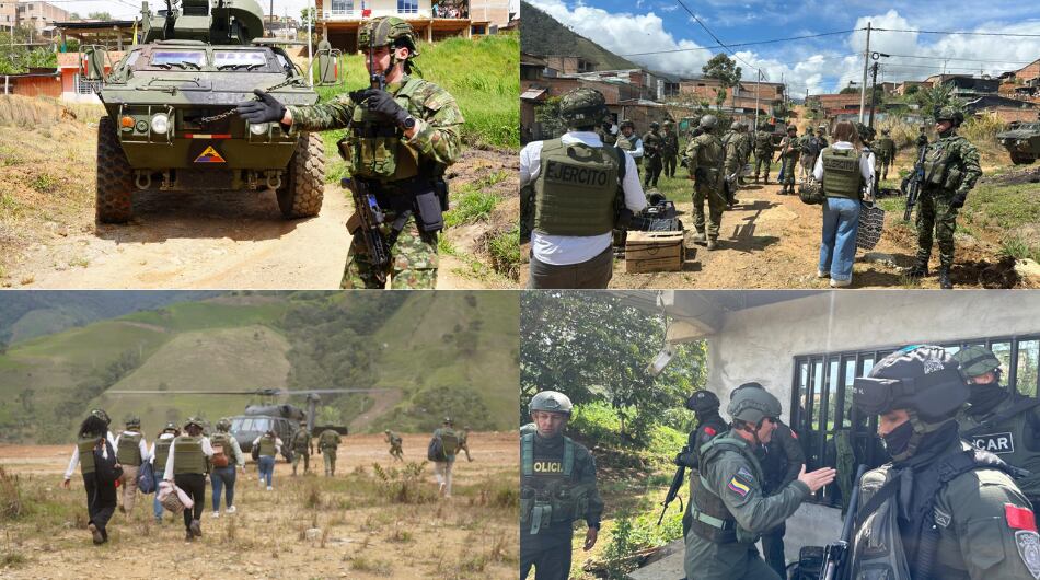 Visita del Gobierno y altos mandos militares a El Plateado.