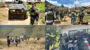 Visita del Gobierno y altos mandos militares a El Plateado.