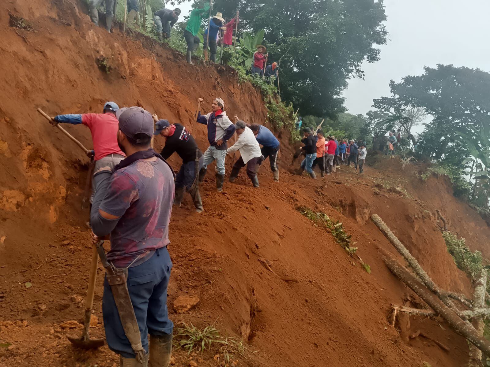 La misma comunidad busca la forma de abrir las carreteras tras registrarse varios deslizamientos en esta parte del suroccidente del Cauca.